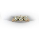 3 Stone Diamond Illusion Ring