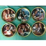Set Of 6 Franklin Mint 007 James Bond Classic Movie Theme Plates