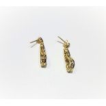 A Pair Of Gold Plated Silver & Diamond Pendant Earrings