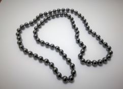 A Black Spinel Bead Necklace