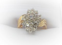 Cluster Diamond Peg Crossover Ring