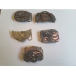 Harley Davidson Vintage Belt Buckles X 5