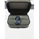 9Ct Gold Oval Blue Topaz Ring