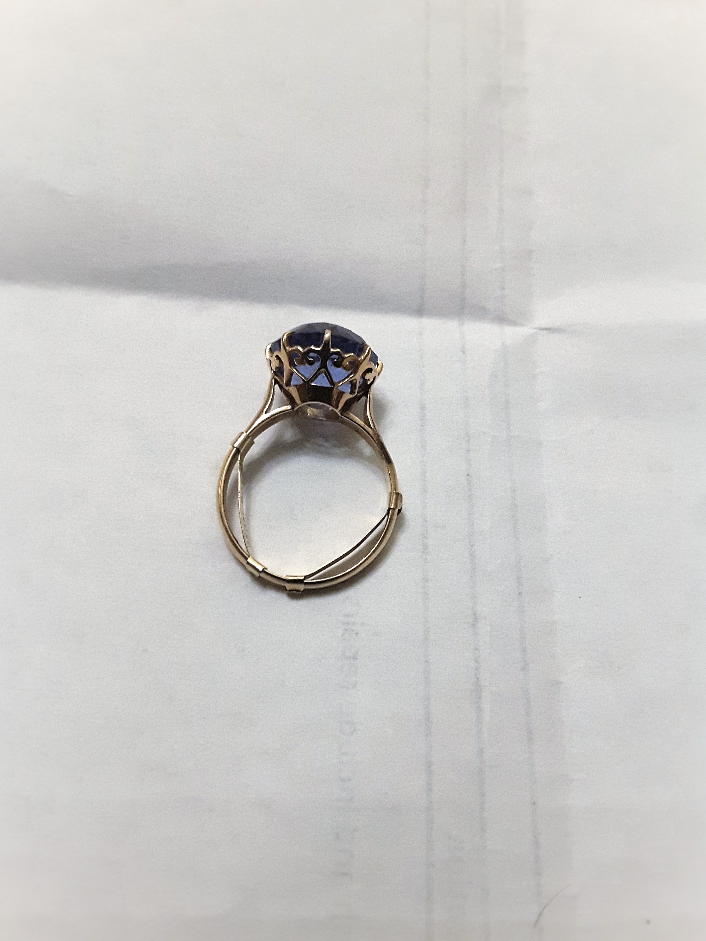 9Ct Gold Round Blue Topaz Ring - Image 5 of 5