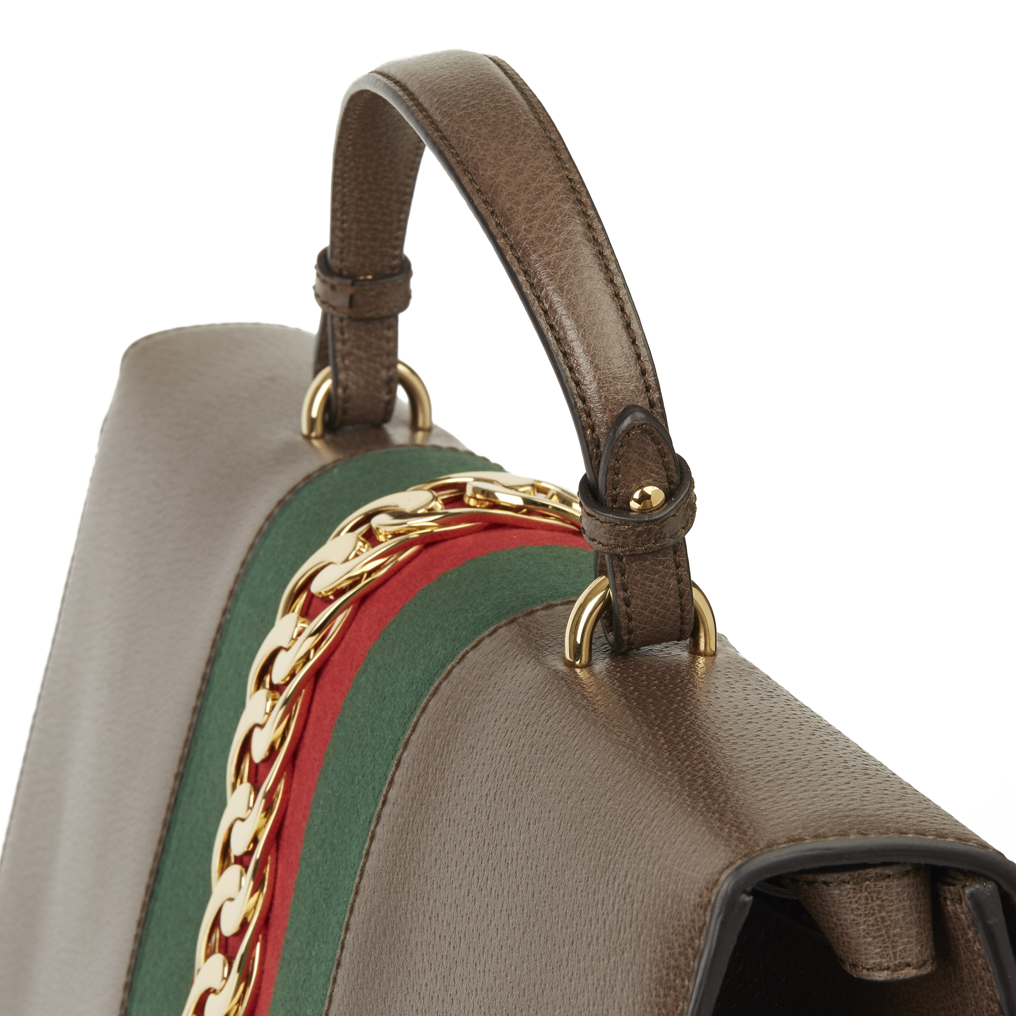Gucci Brown Pigskin Leather Sylvie Top Handle Duffle Bag - Image 7 of 12