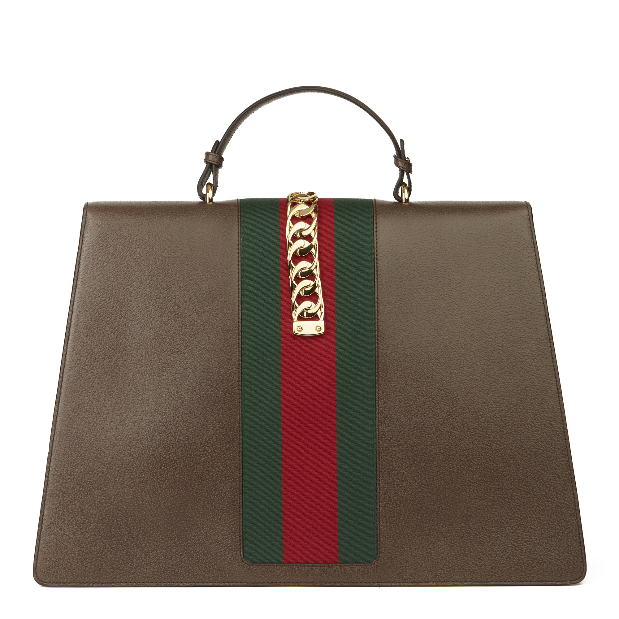 Gucci Brown Pigskin Leather Sylvie Top Handle Duffle Bag - Image 10 of 12