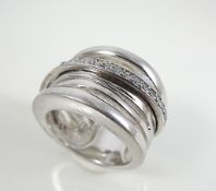 Silver ring with white stones