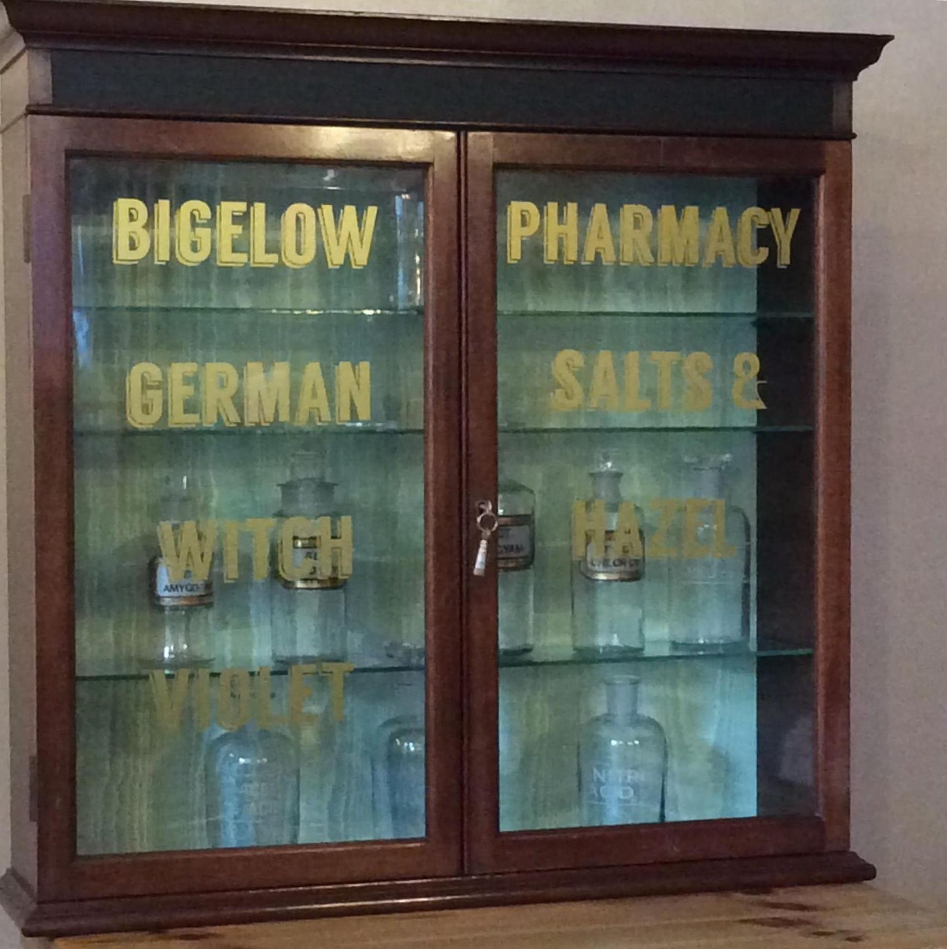 Excellent Pharmacy Mahogany Dispensing Cabinet