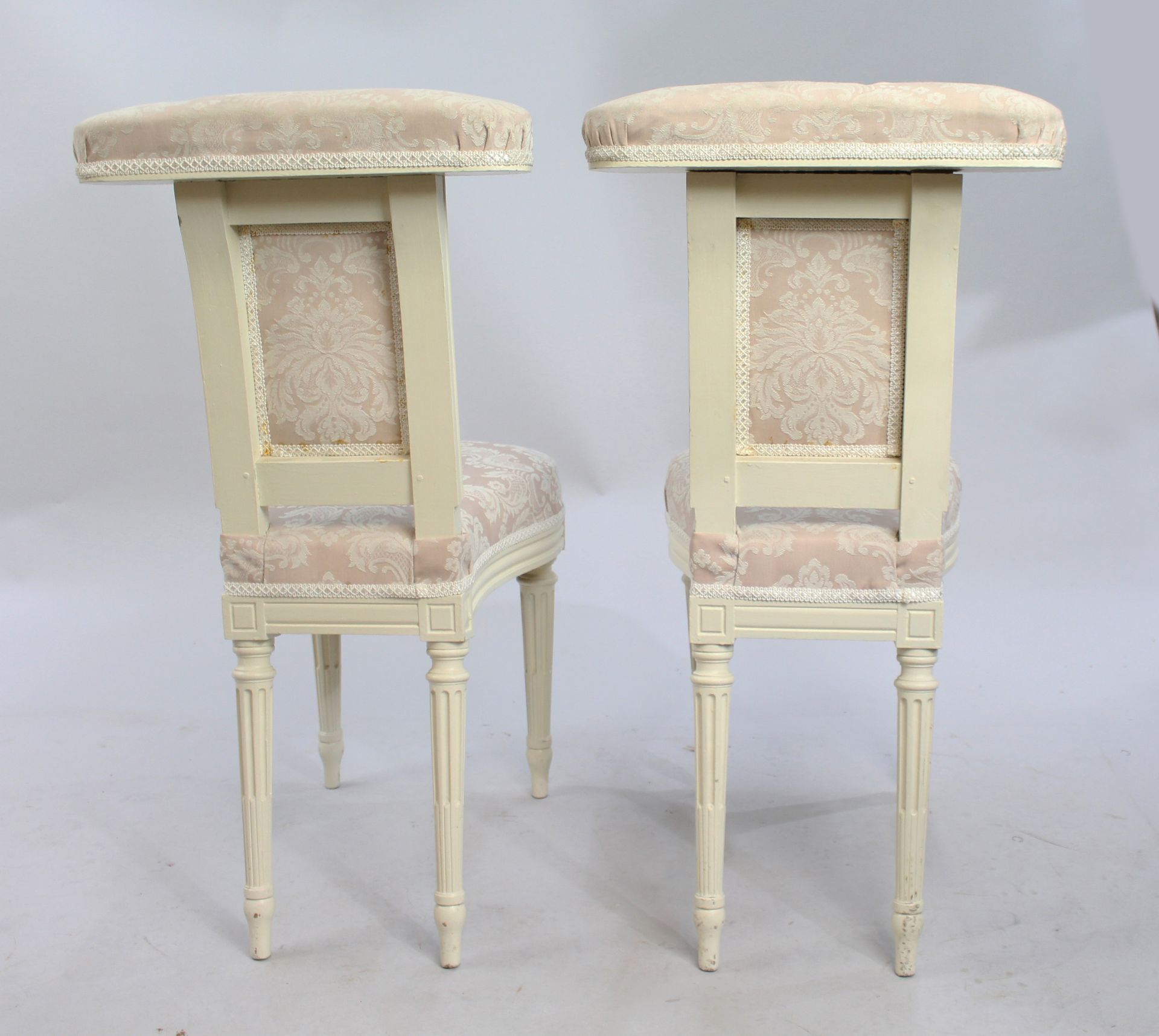 Pair of Early Antique French Painted Voyeuse Chairs - Image 3 of 7