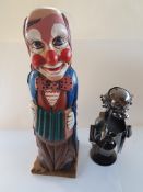 Wooden Clown Bottle Holder and a Metal Waiter Bottle Holder