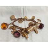 Vintage 9ct gold charm bracelet