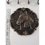 Heavy, Metal Bronzed Horse's Head Coat Hooks