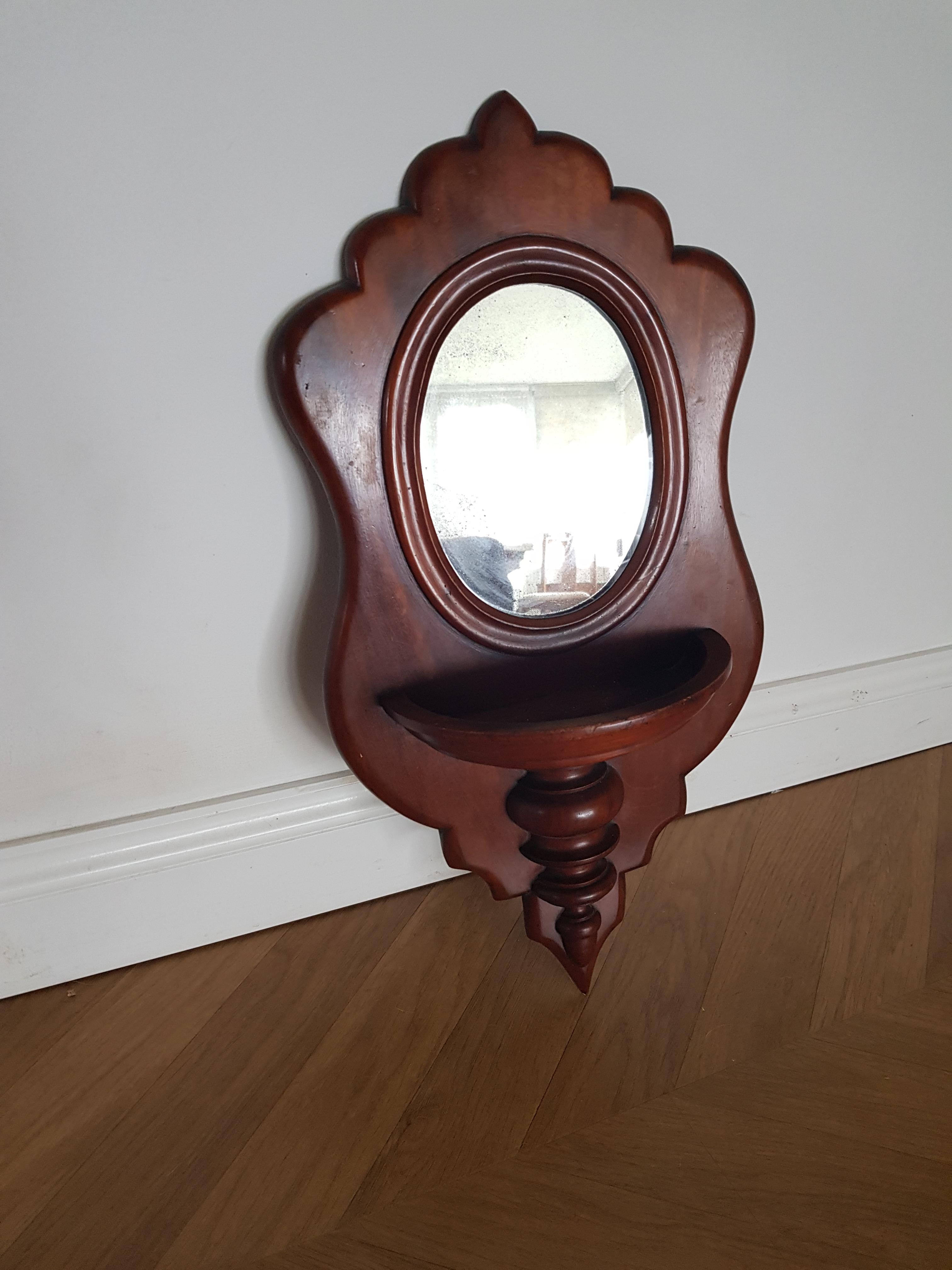 Edwardian Wall Mirror with Shelf - Image 2 of 3