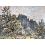 William Timmons, Houses Above The Kelvin. Signed Oil on Canvas Board