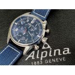 Alpina - Chronograph sporty blue dial swiss made new in box