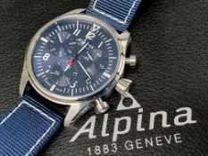 Alpina - Chronograph sporty blue dial swiss made new in box