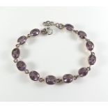 Amethyst silver bracelet