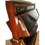 Antique Scare Original Mahogany Shop Carr's British biscuit cracker Display cabinet stand and Tins