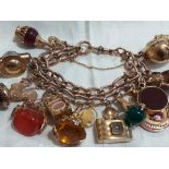 Vintage 9ct gold charm bracelet