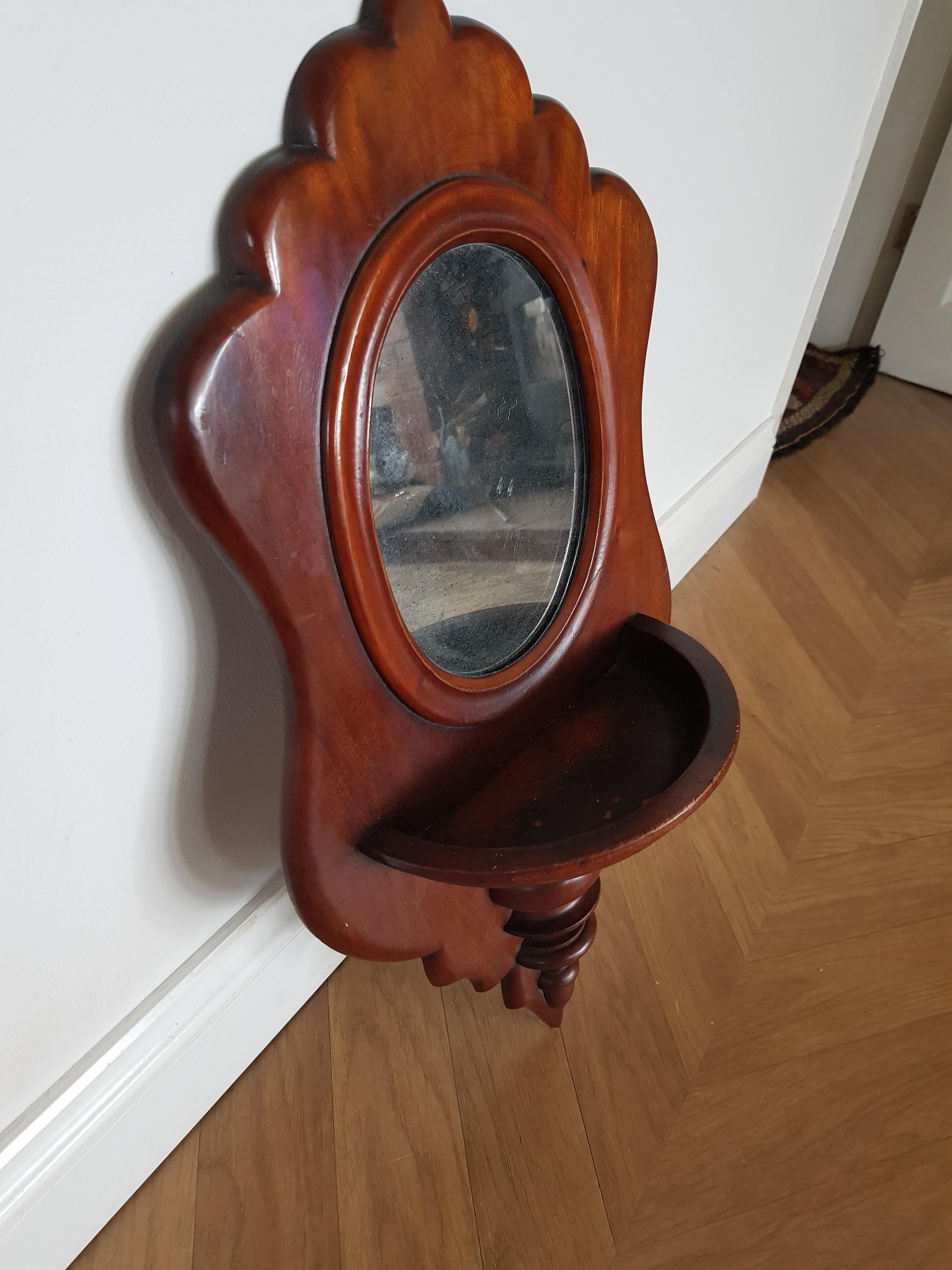 Edwardian Wall Mirror with Shelf - Image 3 of 3