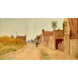 J Turner, Street Scene, Signed Watercolour