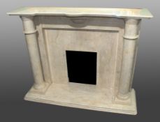 Late 20th c. Cream Marble Fire Surround