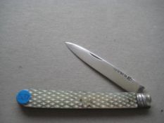 Victorian Mother of Pearl Hafted Silver Bladed Folding Fruit Knife