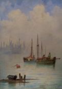 Creel Fishing Indistinctly Titled/Signed