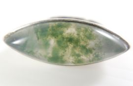 Moss agate silver ring