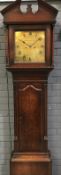 Very Scarce Oak Longcase Clock, 8 Day Movement Brass Dial Inscribed Whitehurst & Son Derby