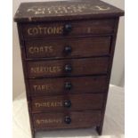 Victorian Clark & co Anchor Mills haberdashery 6 draw shop chest of Draws