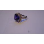 Tanzanite 8.94Ct & Diamond 1.71Ct 18Ct White Gold Ring