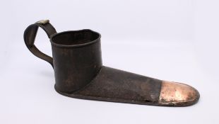 Antique English Steel, Copper & Brass Shoe Ale Muller