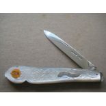 Victorian Mother of Pearl Hafted Silver Bladed Folding Fruit Knife