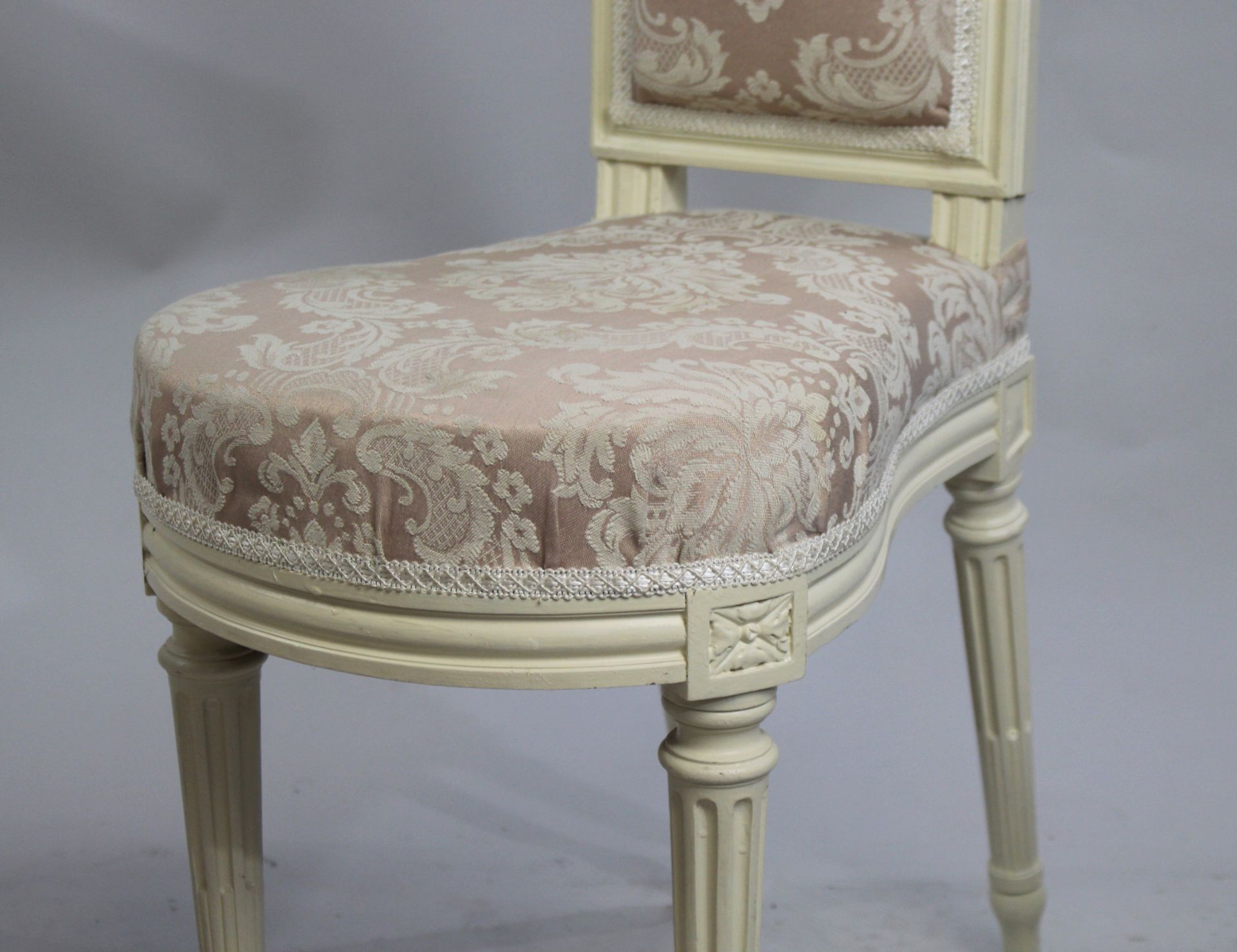 Pair of Early Antique French Painted Voyeuse Chairs - Image 6 of 7