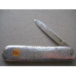 Victorian All Silver Folding Fruit Knife
