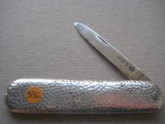 Victorian All Silver Folding Fruit Knife