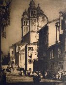 Sir Frank Brangwyn (RA RWS RBA), Santa Maria from The Street. Signed Etching.