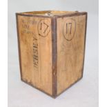 Old Vintage Wooden Metal Bound Tea Chest