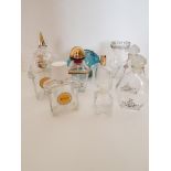 Collection of Vintage Perfume bottles, vase and Piggy Bank