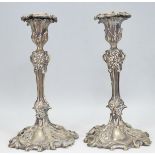 Pair of 20th century silver plated candlesticks