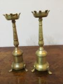 Pair of late 17th early 18th century candlesticks in bronze
