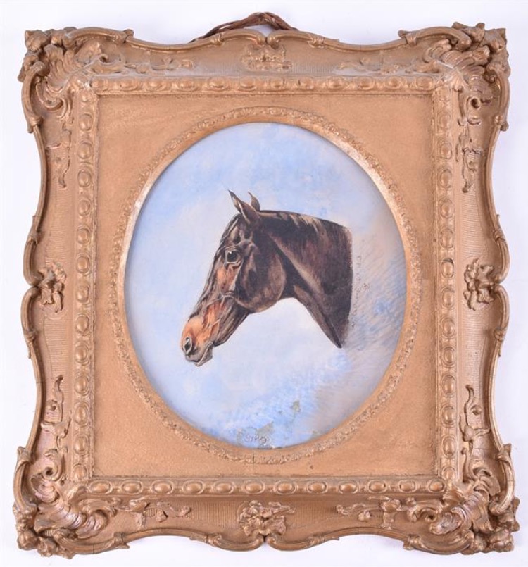 Watercolour of gypsy in a gilt swept Picture frame