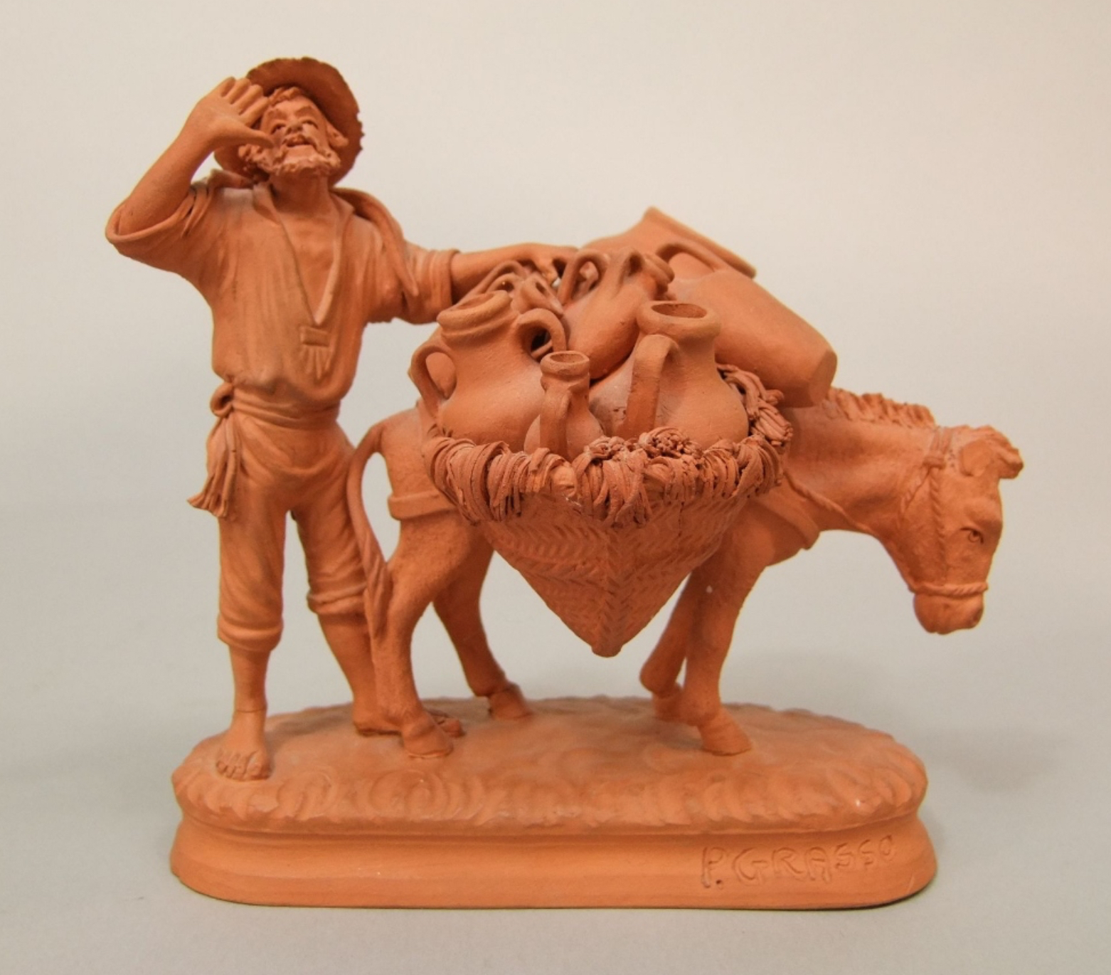 A pair of figures by P Grasso and a fisherman - Image 4 of 5