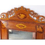 C18th style Dutch Marquetry cushion mirror