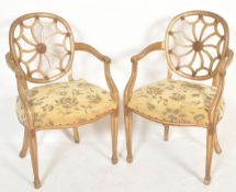 Pair of cartwheel back armchairs