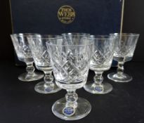 Boxed Set 6 Thomas Webb Crystal Wine Glasses