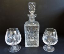 3 Piece Crystal Brandy Decanter Set