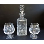 3 Piece Crystal Brandy Decanter Set