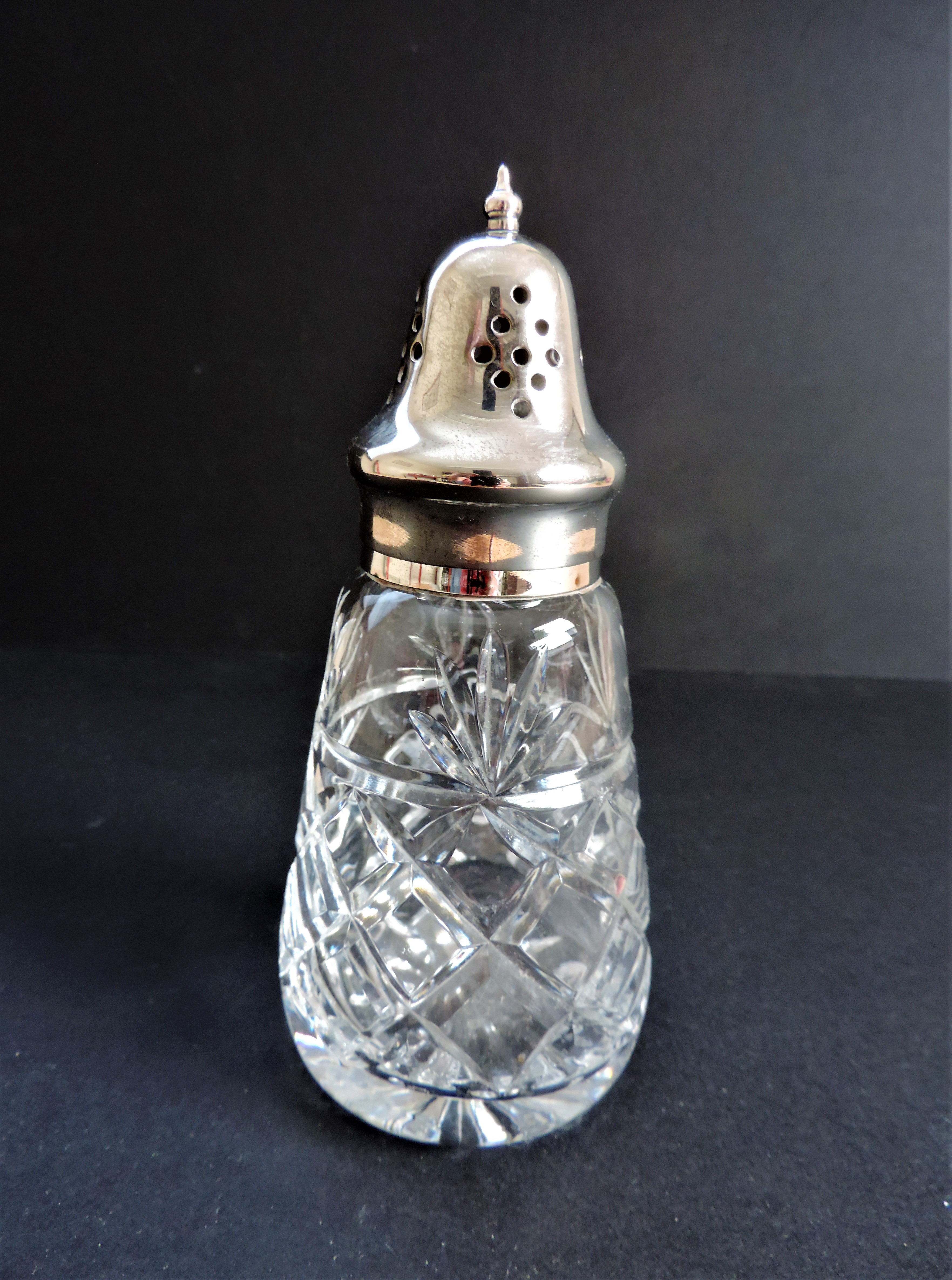 Vintage Silver Plate and Crystal Sugar Sifter/Shaker